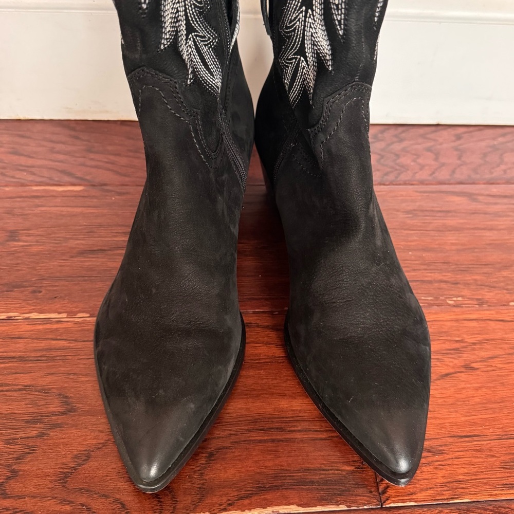 Dolce Vita Shiren Women’s Tall Western Embroidered Boots Black Nubuck Size 8.5 - Picture 6 of 10